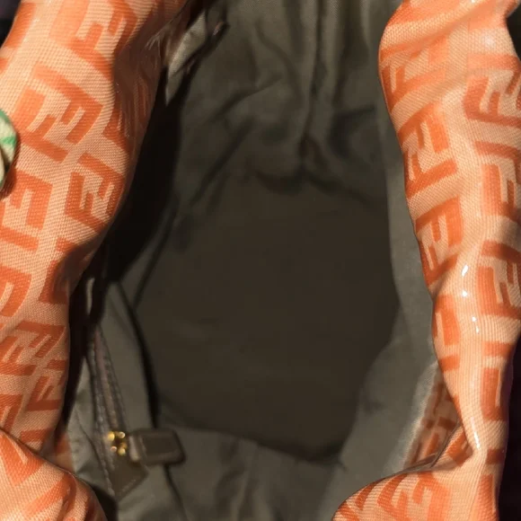 Fendi Bucket Bag in Orange and Tan